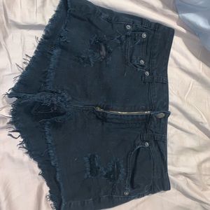 Black jean shorts